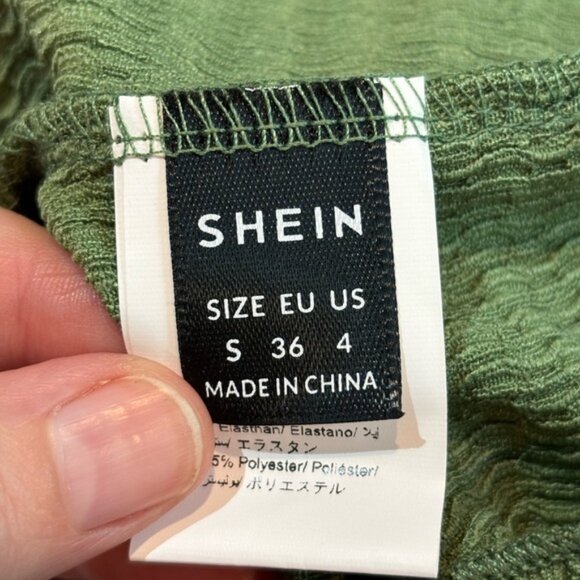 SHEIN Green Ribbed Crop‎ Top - Picture 6 of 8